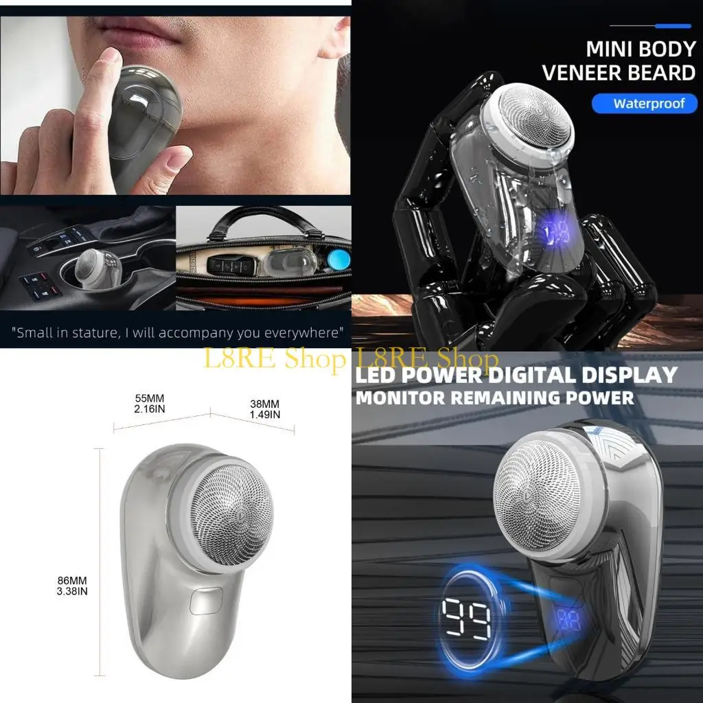 

L8RE Mini Travel Rechargeable Face Shaving Machine Beard Electric Waterproof