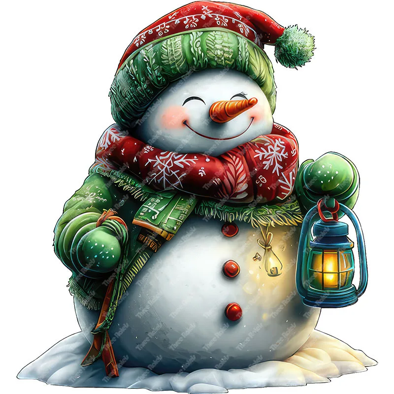Three Ratels CFN202 Colorful snowman cartoon stickers for home decoration door decals Christmas stickers