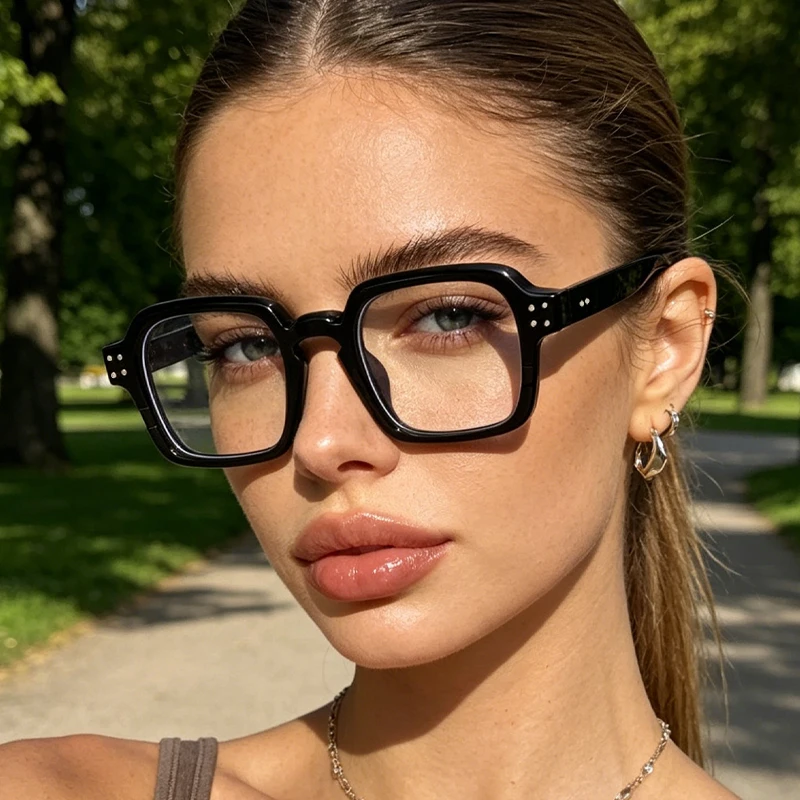 1pc men and women with the same pilot style glasses, pure black frame design, suitable for daily commuting