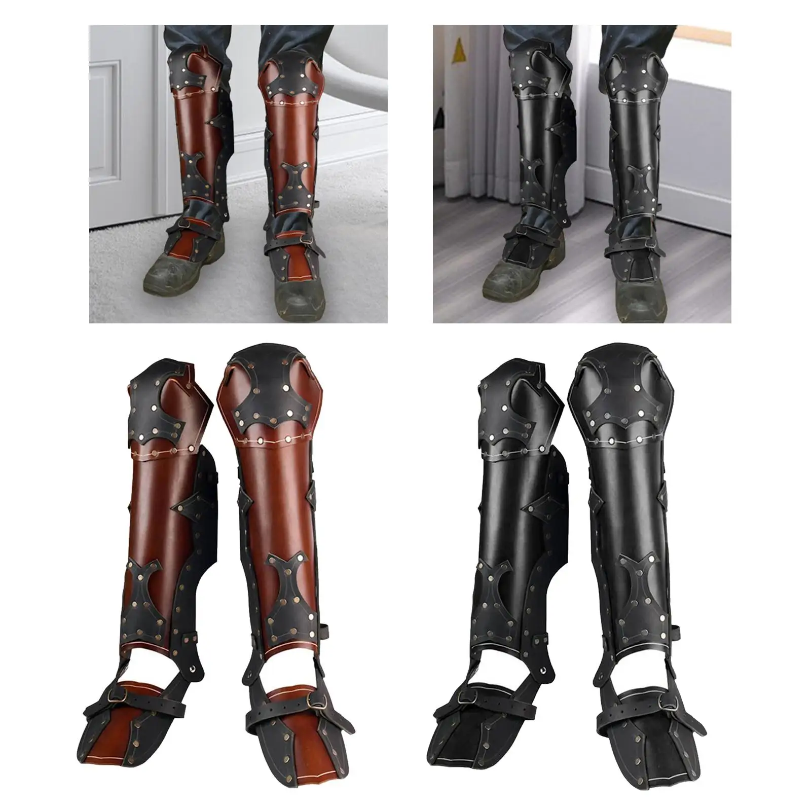 Foot Covershoe covers leg Guards Retro Medieval for Adults Knight Steampunk PU