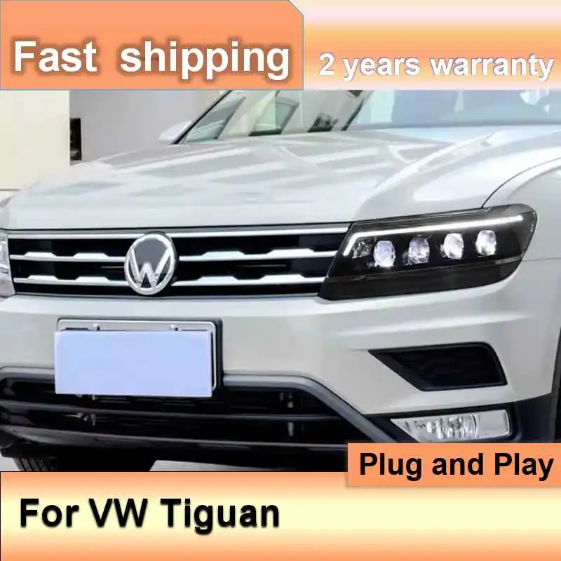 Car Accessories for Volkswagen Tiguan Headlight 2017-2021 VW Tiguan Head Light DRL Turn Signal High Beam Projector Lens