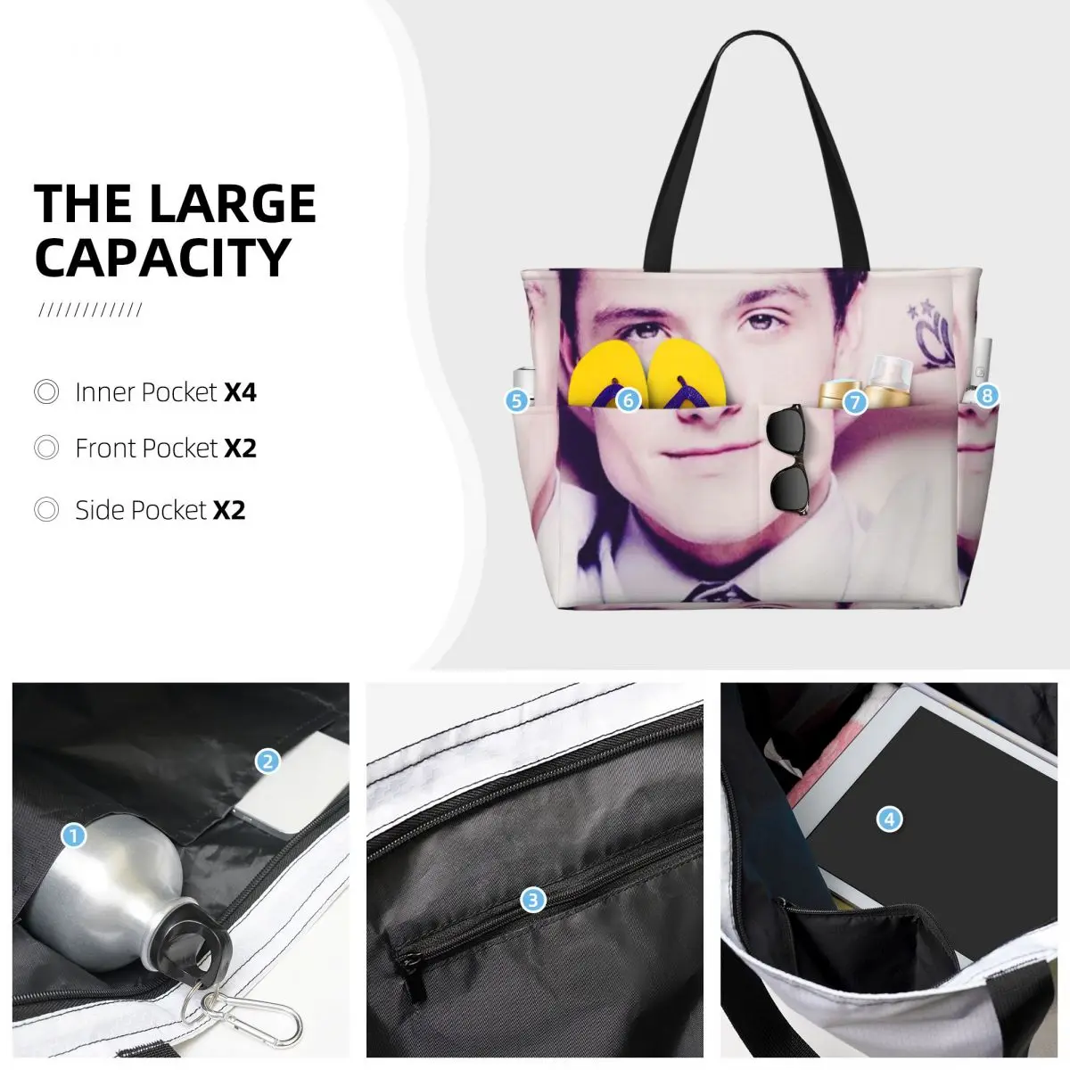 جوش هاتشرسون صافرة ميمي أغنية الموسيقى حقيبة حمل على الشاطئ حقيبة رياضة رياضة اليوغا واق من المطر حقيبة حمل كبيرة المرأة حقيبة سفر حقيبة اللياقة البدنية #3