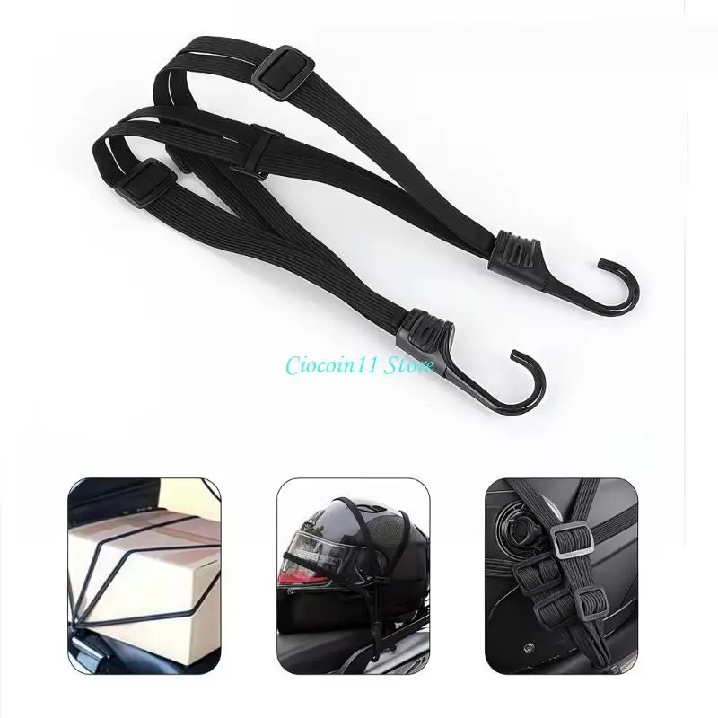 Y1UB Helmet Luggage Fastening Strap Adjustable Elastic Band Motorcycle Gear Bungee Cord Bandage Retractable