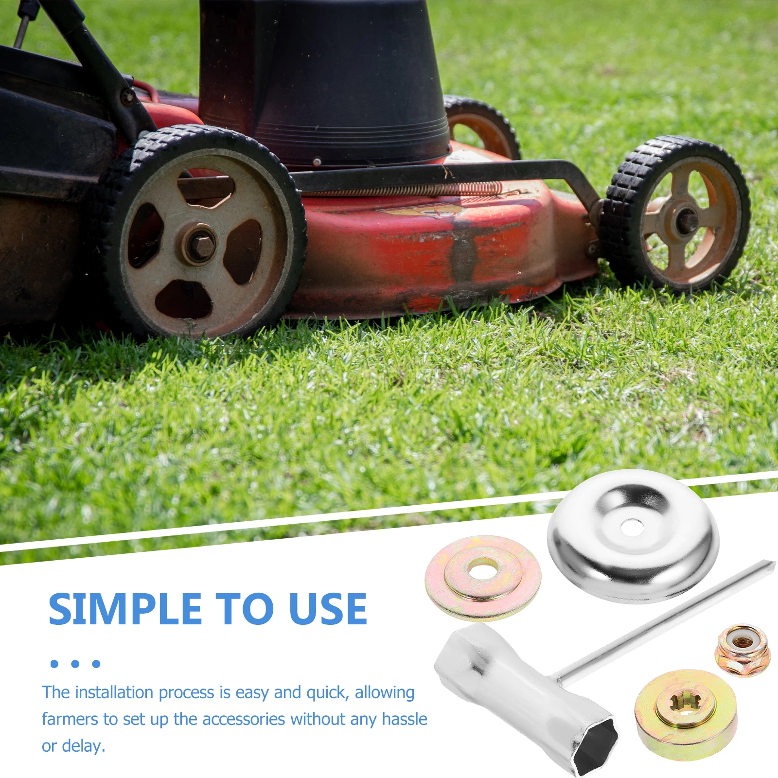 

6 Piece Set Lawn Mower Accessories Weeding Machine Parts Metal Disc Trimmer Plate Grass Wrench Universal Replacement