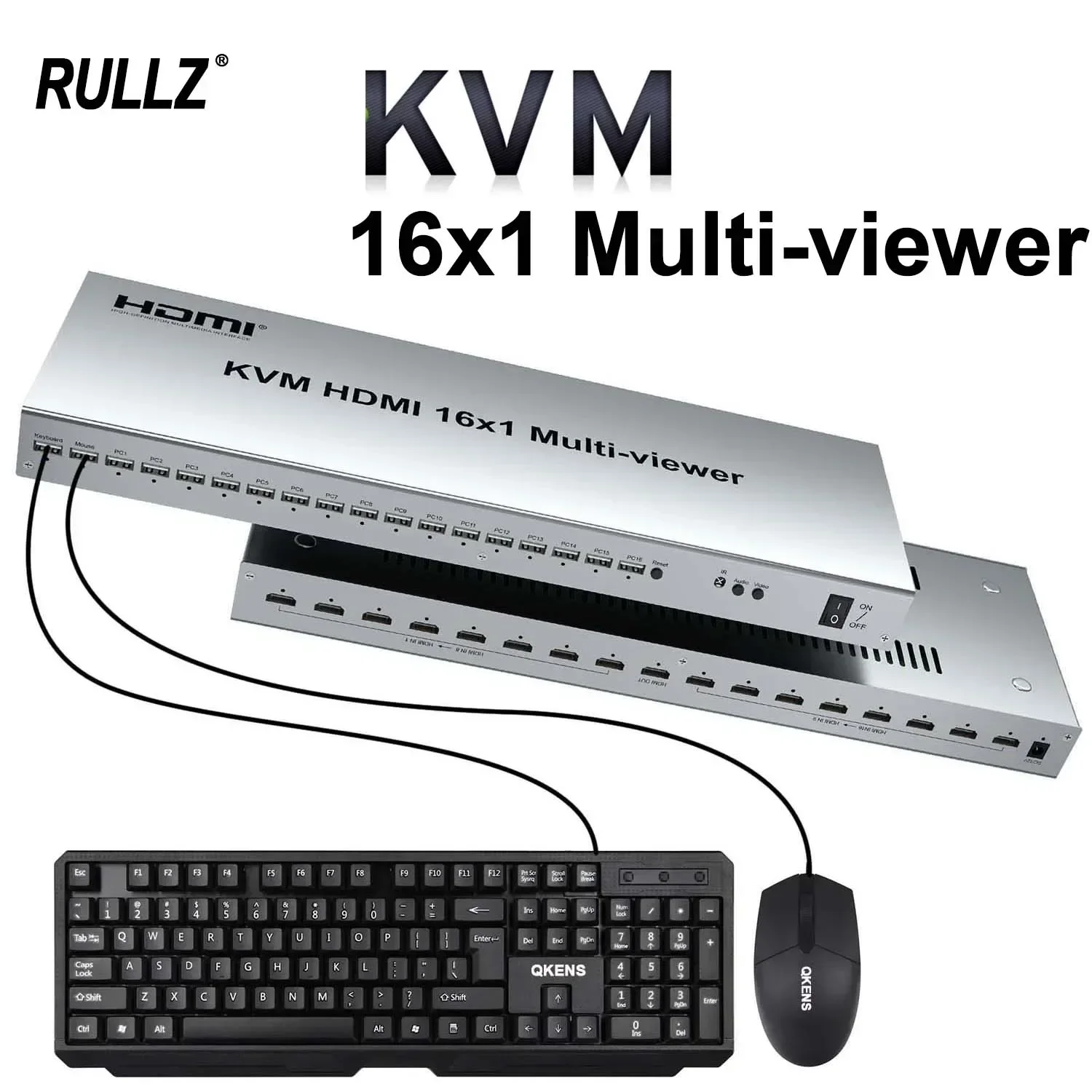 

1080P @ 60 Гц USB KVM 16x1 HDMI Multi-viewer для мыши, клавиатуры, 16-канальный бесшовный видеопереключатель, мультиэкранный разделитель