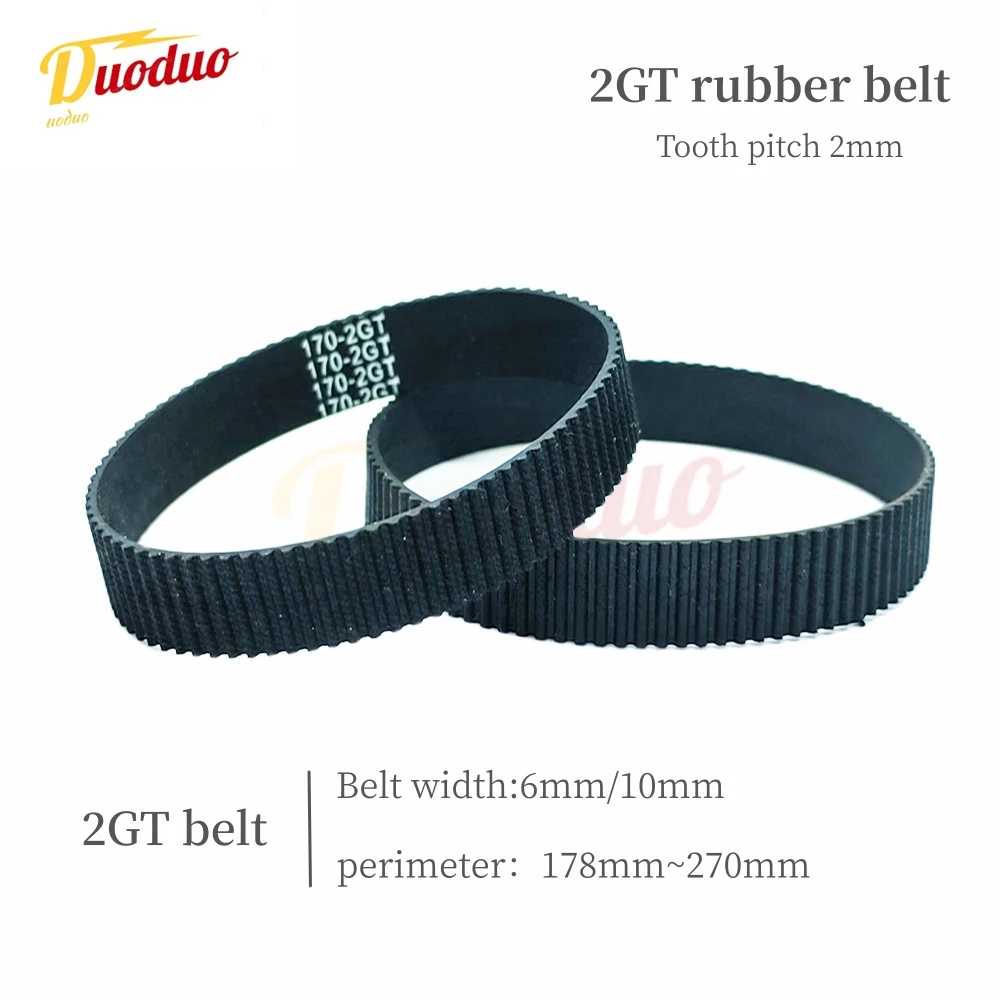 GT2 2GT Width 6mm/10mm 2M Rubber Belt Synchronous Belt Circular Belt Circumference 178-270mm Suitable For 3D Printer Accessories