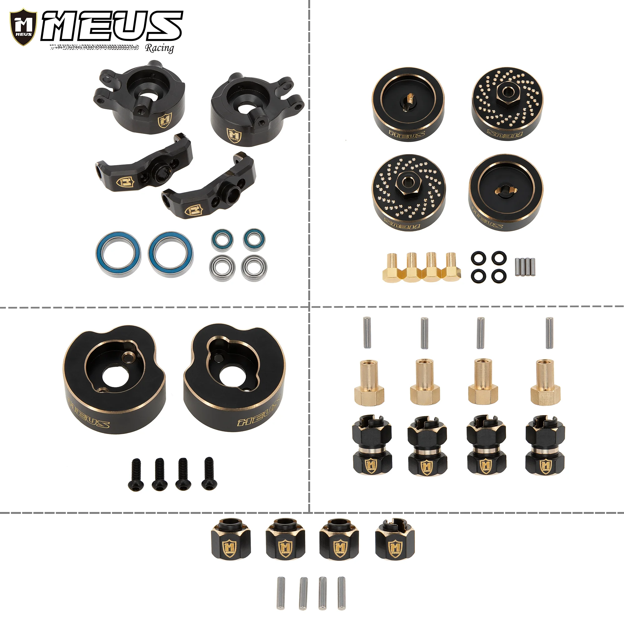 Meus Racing Brass Upgrades Hex Hub Adaptor C-hub Steering Knuckle Counterweight for 1/18 RC Crawler Car TRX-4M TRX4M Parts