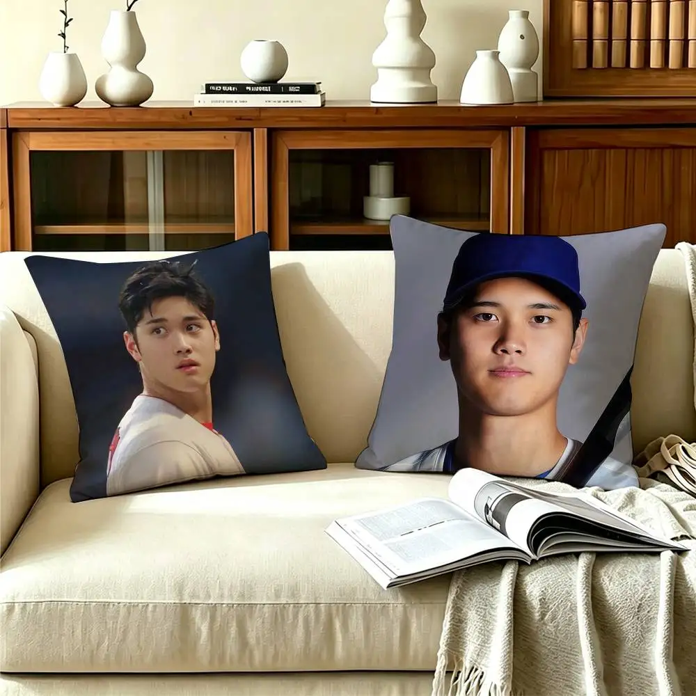 Shohei Ohtani baseball player Double-sided print Pillow Case Pattern Printed Pillowcase For Living Room Sofa Cushion Cover