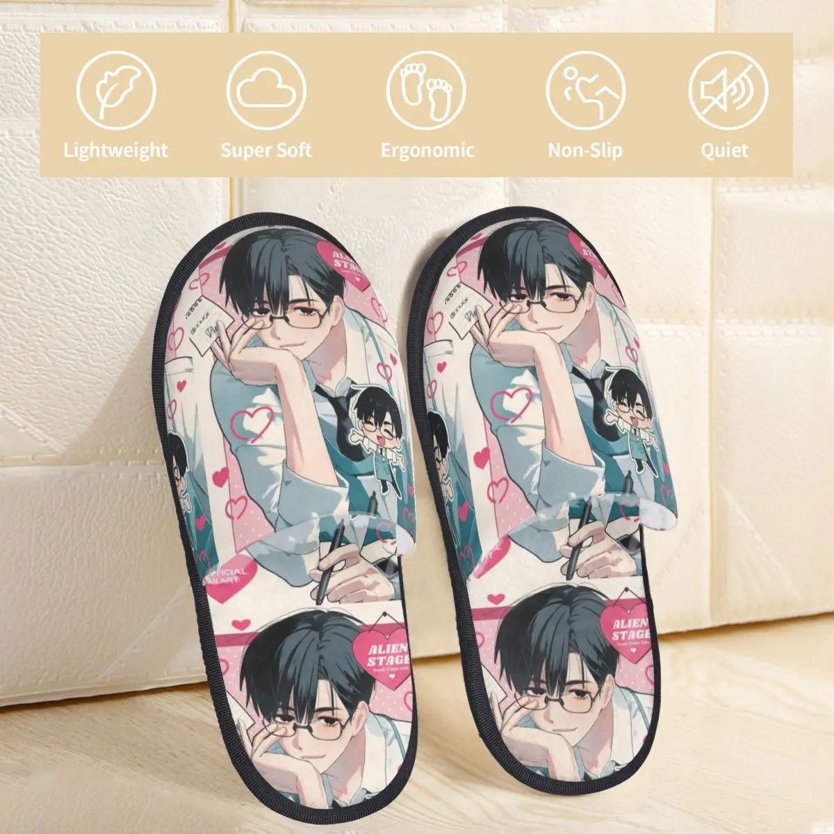 Winter Home Cotton Slippers Alien Stage Accessories Household Fur Slippers Slides Indoor Luka Ivan Till Mizi Non-skid Slides