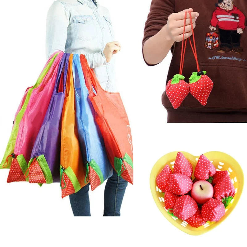 Reusable Foldable Shopping Bag Eco Animal Tote Handbag Fold Away Ladies Clip