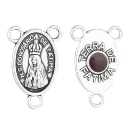 10Pcs Catholic Our Lady of Fatima Rosary Center N. Sra. Aparecid Centerpieces Rosary Center Part Connectors Accessories
