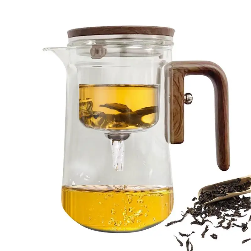 Glass Tea Pot Kettle Infuser 500ML/700ML Teapot Water Separation Inner Magnet One Click Magnetic Switches Anti-Spill Tea Pot