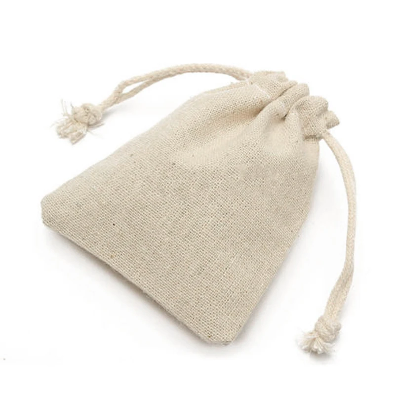 50 Pcs Small Linen Jute Drawstring Gift Bags Pouch Wedding Party Favours Sack Jewelries Gift Makeup Products Candy Fruits Bags