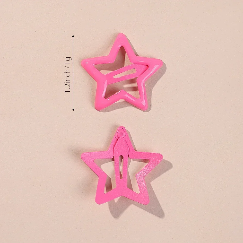 50 Pcs/set Children Cute Colors Geometric Stars Heart Ornament Hair Clips Girls Lovely Sweet Hairpins Kid  Hair Accessories