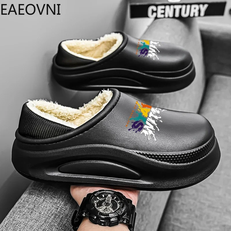 Slippers for Men Velvet Thickening Eva Mans Slipper Warm Plush Popular Model Couple Shoe Soft Comfortable Hard-wearing Hot Sale