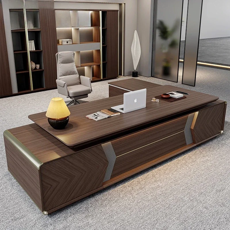 

2025 new model the store boss simple modern president office furniture Guangdong light luxury manager large class desk table