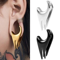Vanku 2PCS Stainless Steel Ear Plugs Expander Victory Saddle Tunnels Ear Gauges Piercing Body Jewelry For Women Ears Stretcher