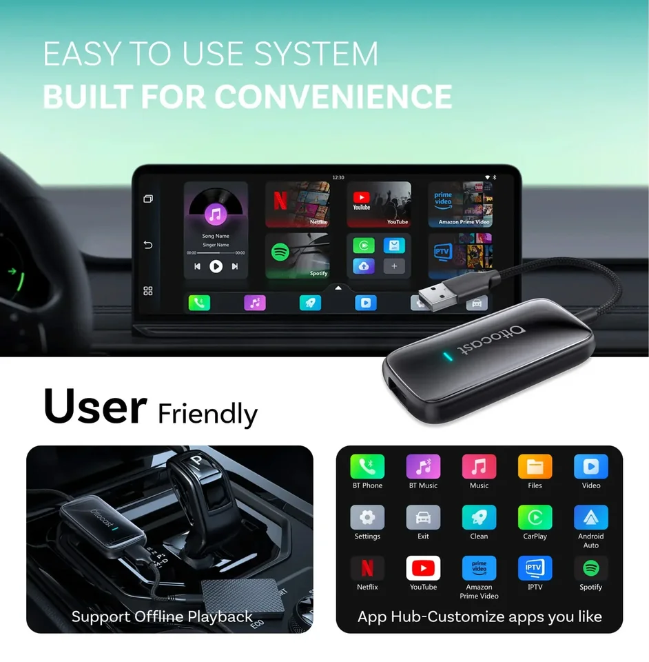 OTTOCAST Play2Video Ultra AI Box for CarPlay Android Auto