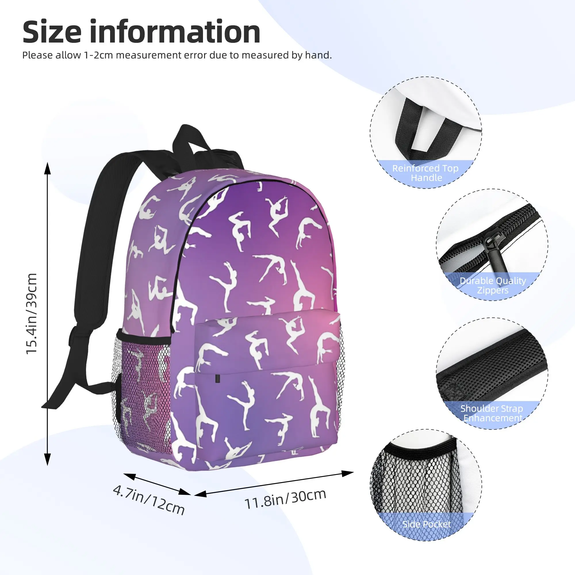 Dance Rhythmic Gymnastics Pattern Backpack Hot Sale Daypack Boys Girls BookBag Shoulder Bags for Men Women School Bag