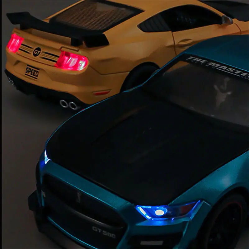 マスタング-合金スポーツカーモデル,1:24,gt viper,shelby gt500,ダイキャスト,金属,レーシングカー,音と光,子供向けギフトおもちゃ