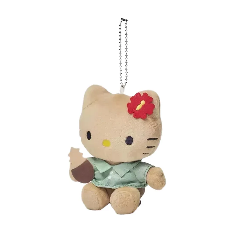 سانريو هالو كيتي هاواي خشب الصندل النعناع الأخضر الملابس زهر الكرز الأحمر الجلد الأسود أفخم قلادة حقيبة ظهر الطالب التبعي #2