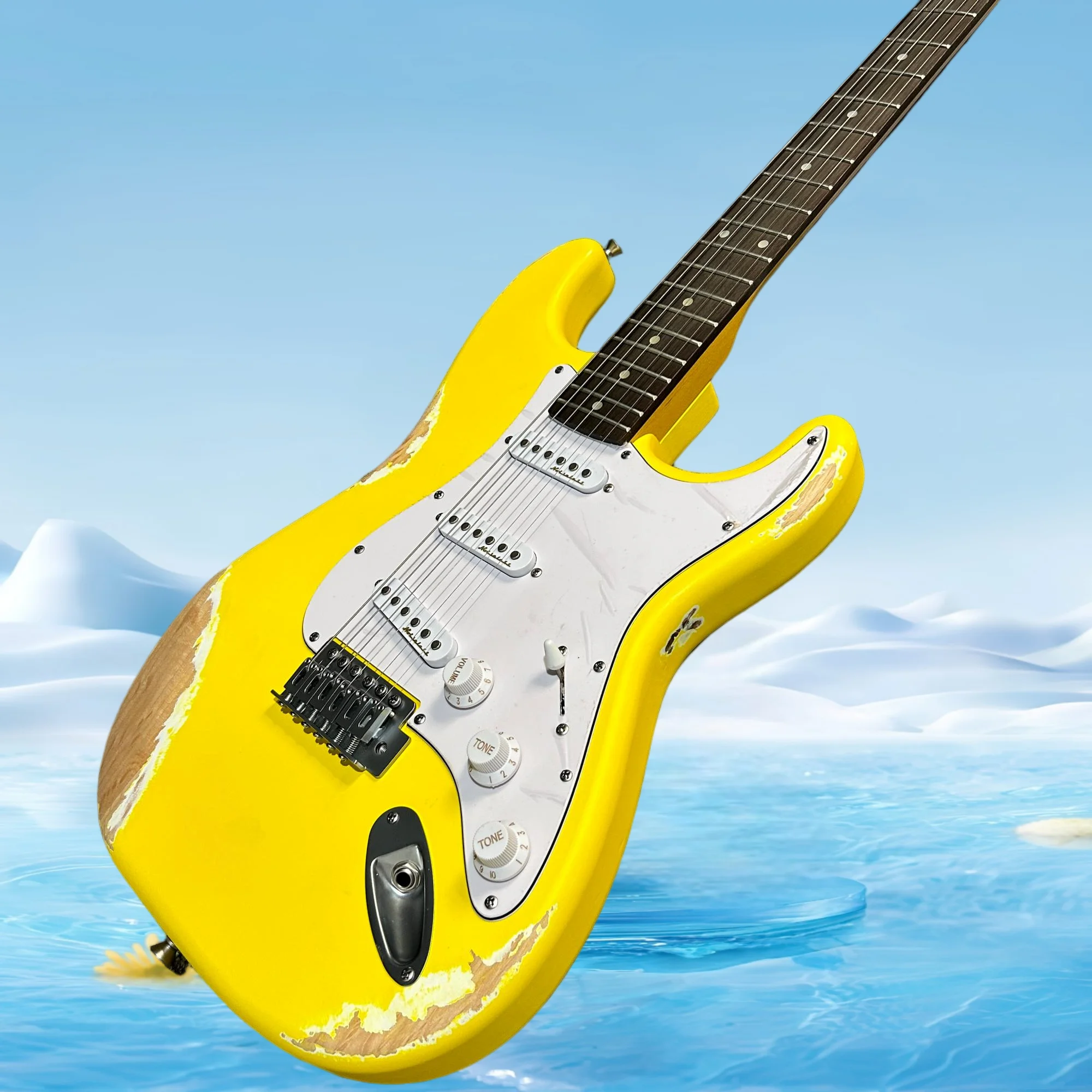 Guitar Best Sellers Yellow guitar Charcoal Grilled rosewood Fingerboard，high quality