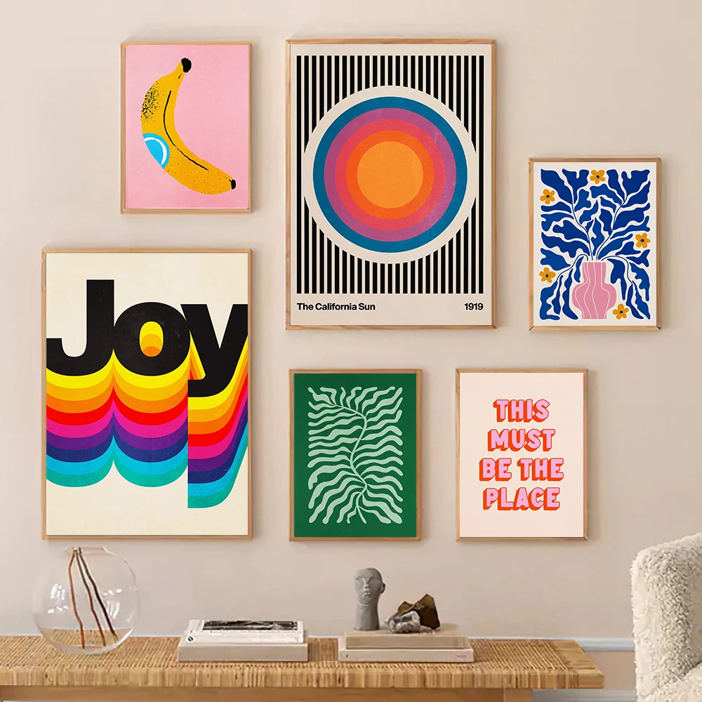 Retro Colorful Flower Quotes Rainbow Funny Fashion Dog Posters and Prints Canvas Printing Wall Art Picture for Living Room Decor