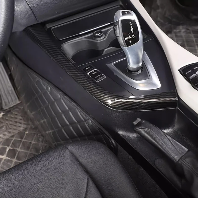 For BMW 1 2 series F20 F21 F22 F23 2012-18 ABS Carbon fiber car center console shift panel sticker cover decorative accessories view 5