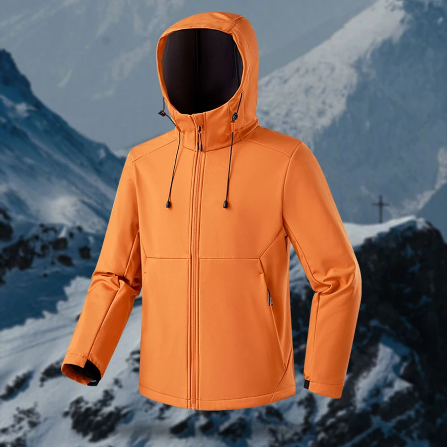 

High Quali Soft ell Jaet Tech Warm Fce Hooded ex Outdoor Waterproof Spring Autumn Faion Urban Sle Long Sve
