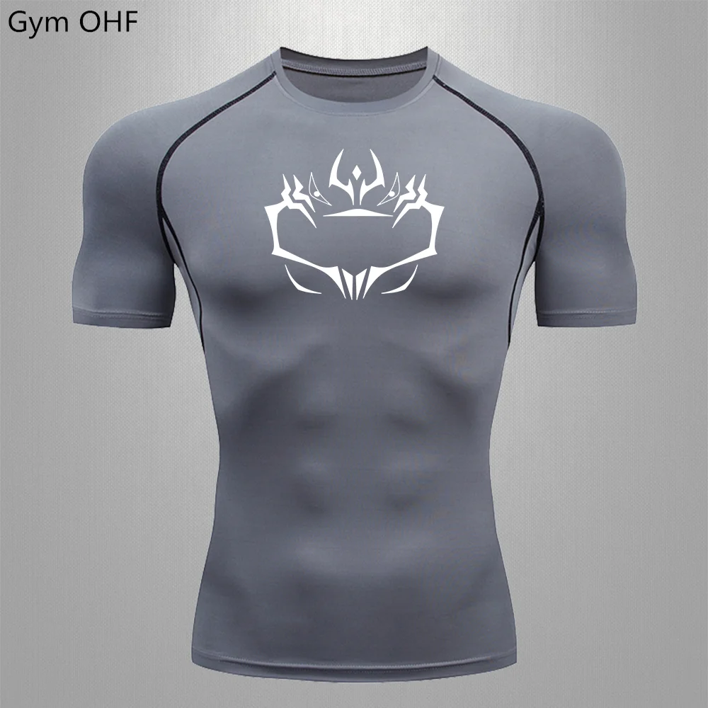 Shape Running T-shirt Sports Short T-shirts Quick Drying Breathable Sports Tight Training Compression Running Men's Top image 4