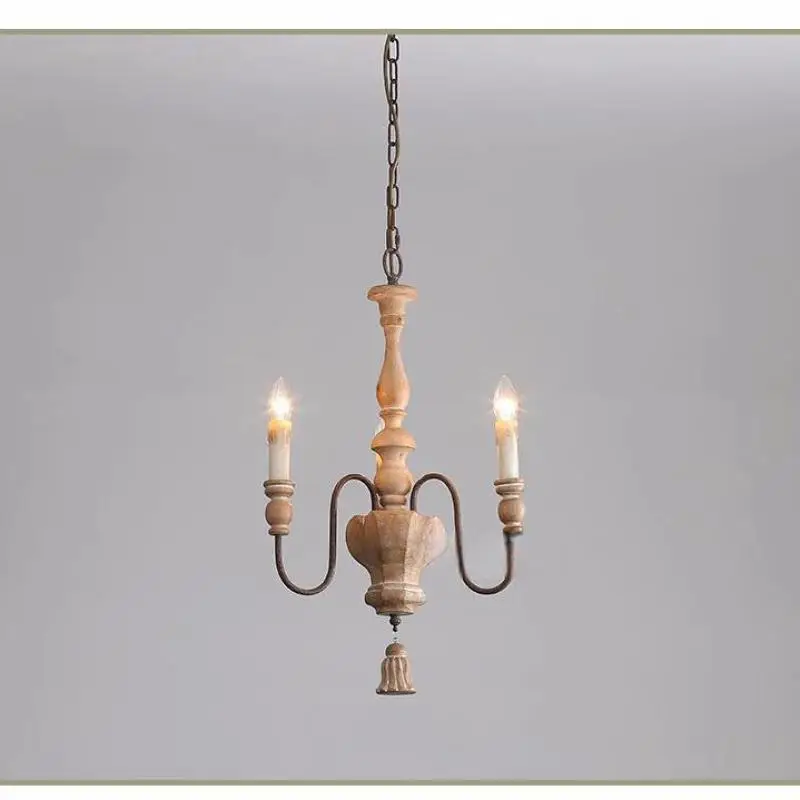 Modern Country Retro Wooden Chandelier Lighting Bedroom Light antique Dining Room chandeliers ceiling hanging Corridor led lamp