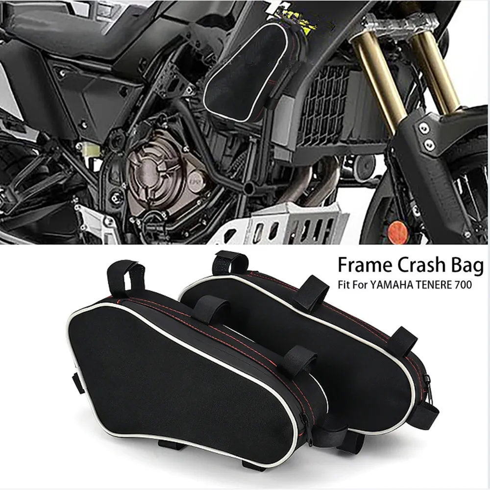 2PCS Motorcycle Frame Crash Bar Bags Waterproof Tool Repair Storage Bag Black For Yamaha Tenere 700 XTZ700 2019 2020 2021 2022-