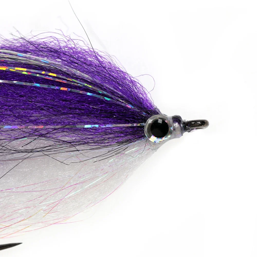 Vtwins Streamer mosca de agua salada Grizzly Hackle EP para lubina - imagen 3