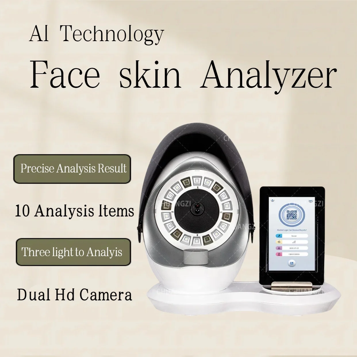 مرآة سحرية محمولة ثلاثية الأبعاد ماسح ضوئي للبشرة محلل الوجه آلة مراقبة AI أداة كاشف الصور الذكية كاميرا الوجه صالون