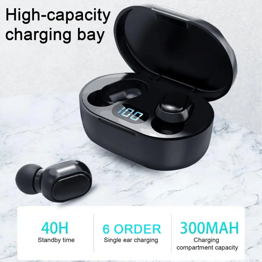 Waterproof Wireless Earbuds LED Display Comfortable Fit HiFi Sound Low Latency Outdoor Sports Blue-compatible 5.0 Earphones