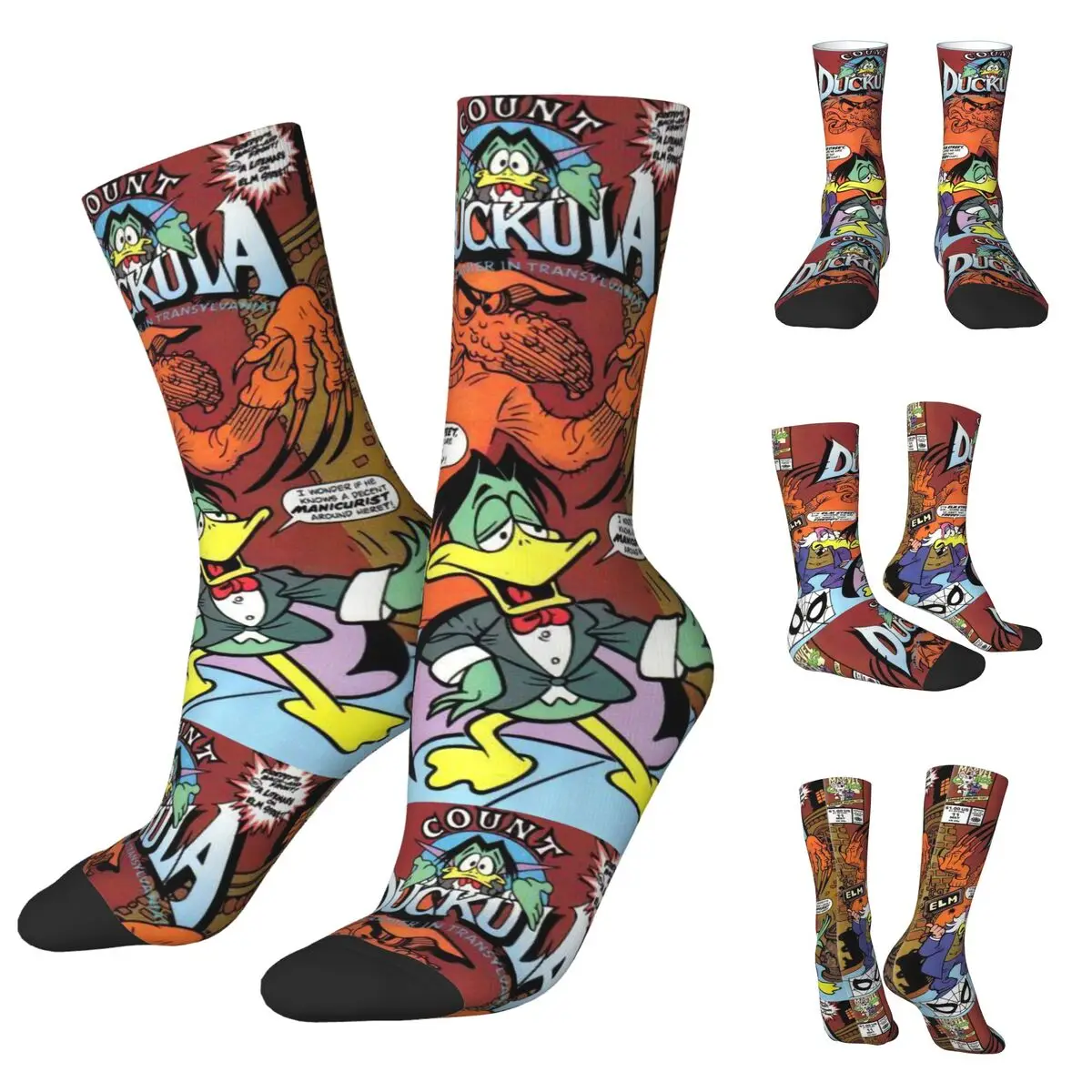 

Count Duckula Vampire Lord The Castle Straight Unisex Socks,Outdoor 3D Print Happy Socks Street Style Crazy Sock