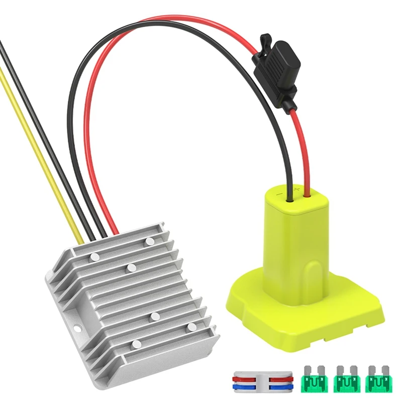Ryobi用降圧コンバーター,18Vバッテリー,DCインバーター,アダプター,電圧レギュレーター,12V, 20A, 240W