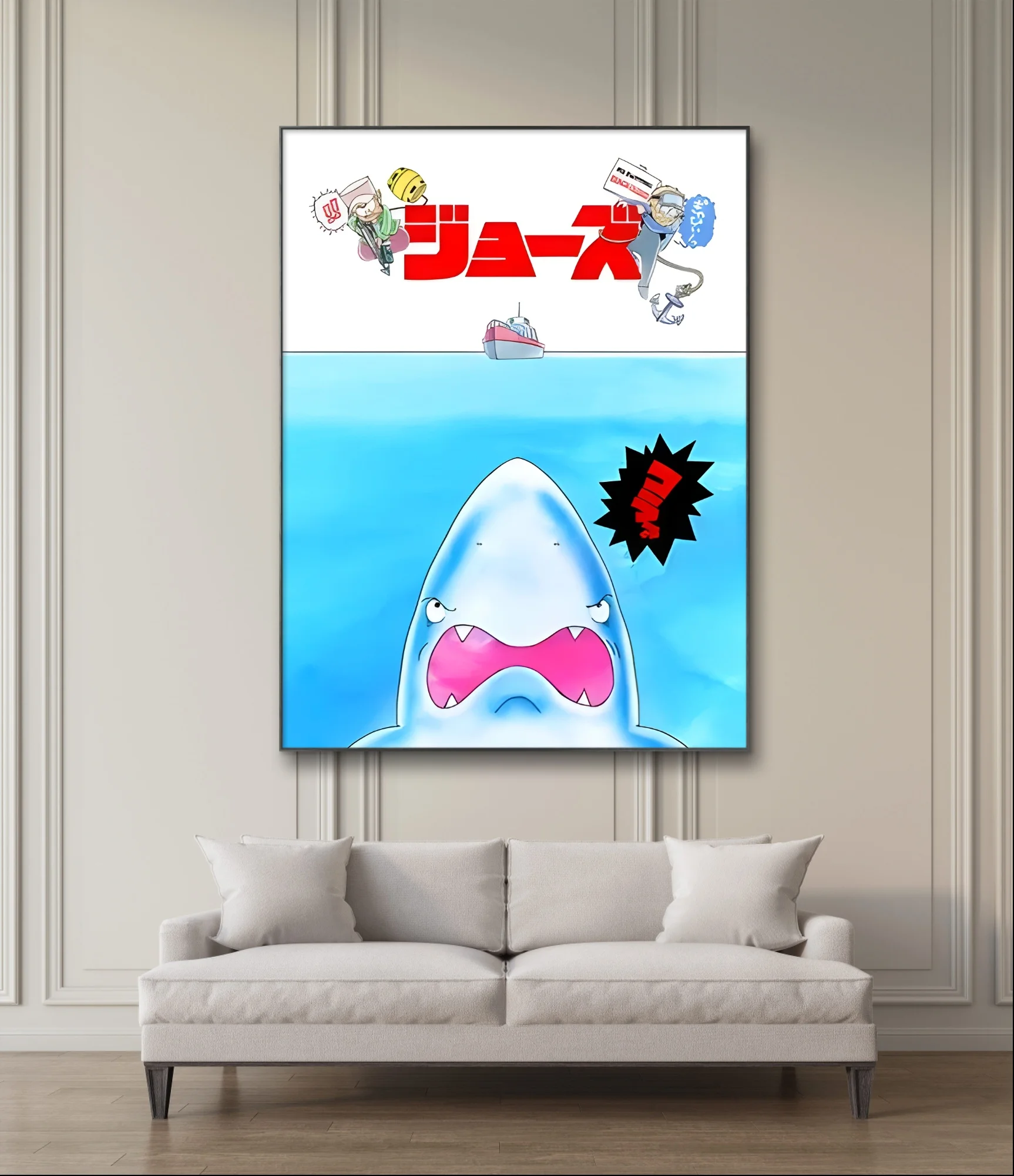 J-Jaws 5D Diamond Painting Kit Ocean Shark Picture AB Diamond Embroidery Cross Stitch Art Movie Poster DIY Home Wall Decor Gift