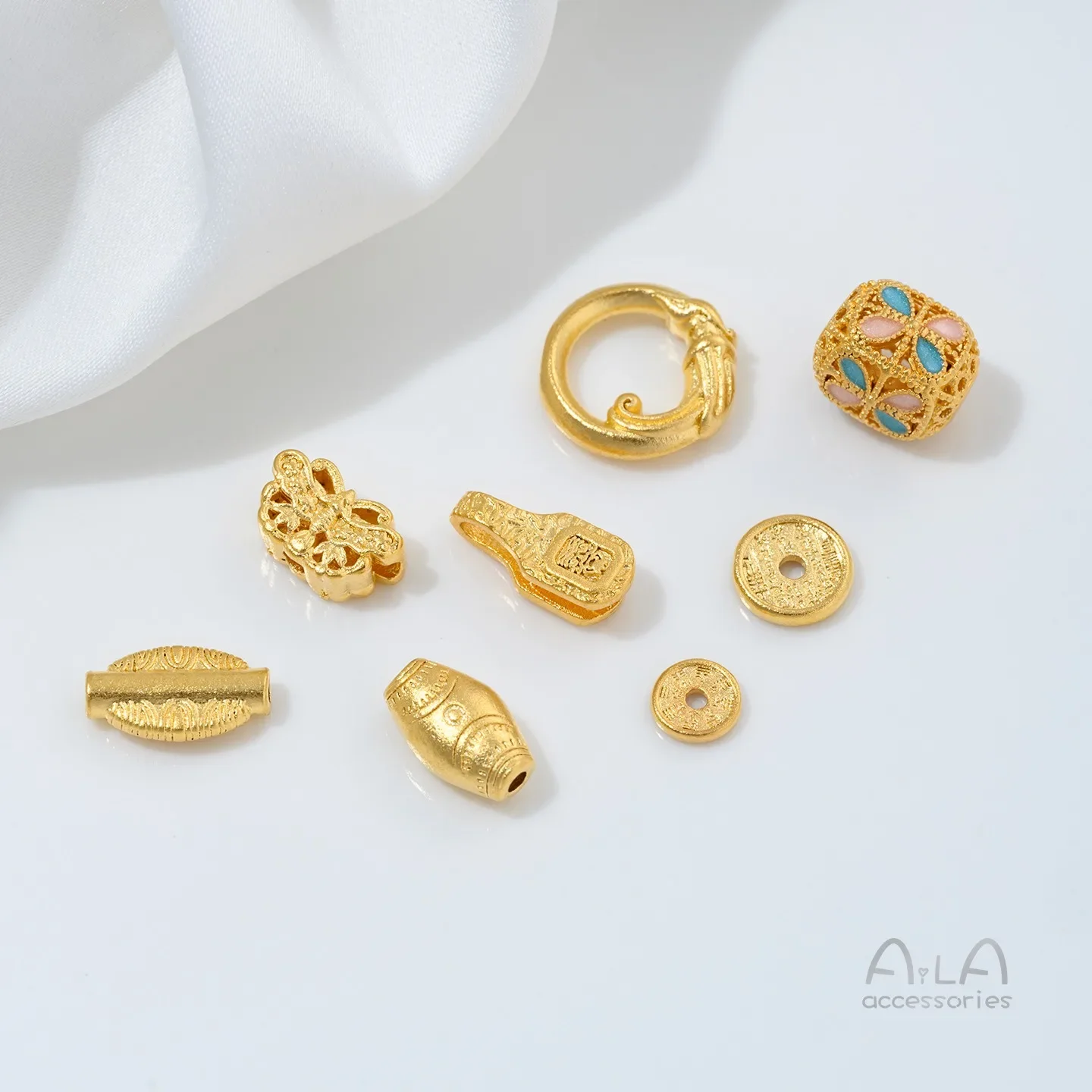 銅メッキ24K本金中空蝶路珠海亀文昌ペンペンダントDIY手作りネックレスアクセサリー