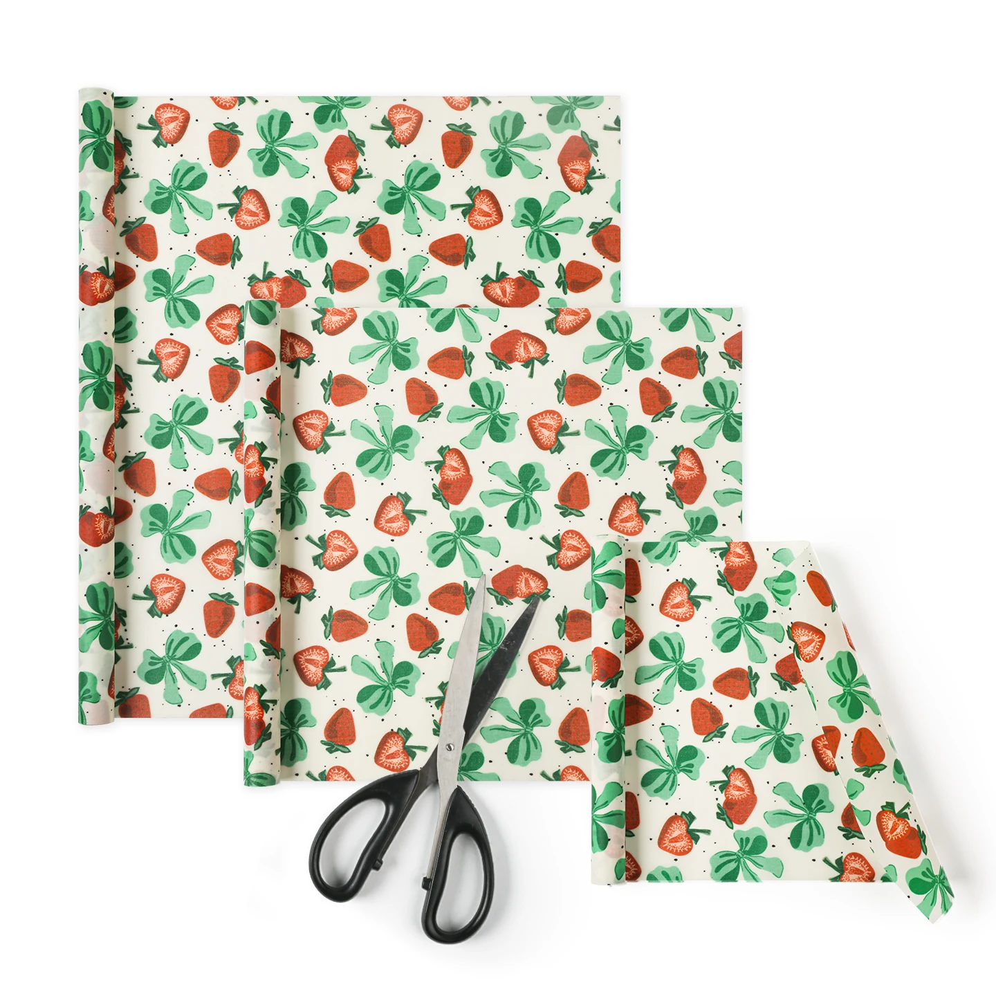 A Set of Three-Piece Organic Cotton Wax-Preserving Cloths That Can Be Reused. The Cloths Are Made of Food-Grade Beeswax and Can