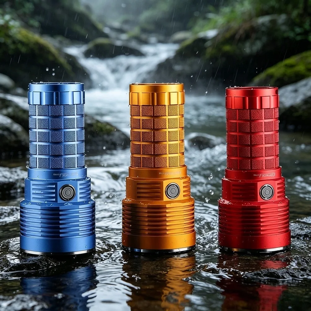 Convoy 4X18A Tactical LED Flashlight SBT90.2 5400lm Range of 1000m by 18650 Batteries Torch for Night Hunting,Outdoor Rescue