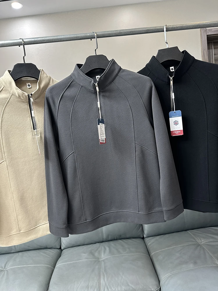 

Мужская осенняя толстовка американского бренда Heavyweight с молнией, модная, свободного кроя, с воротником-стойкой, с длинными рукавами, повседневная одежда