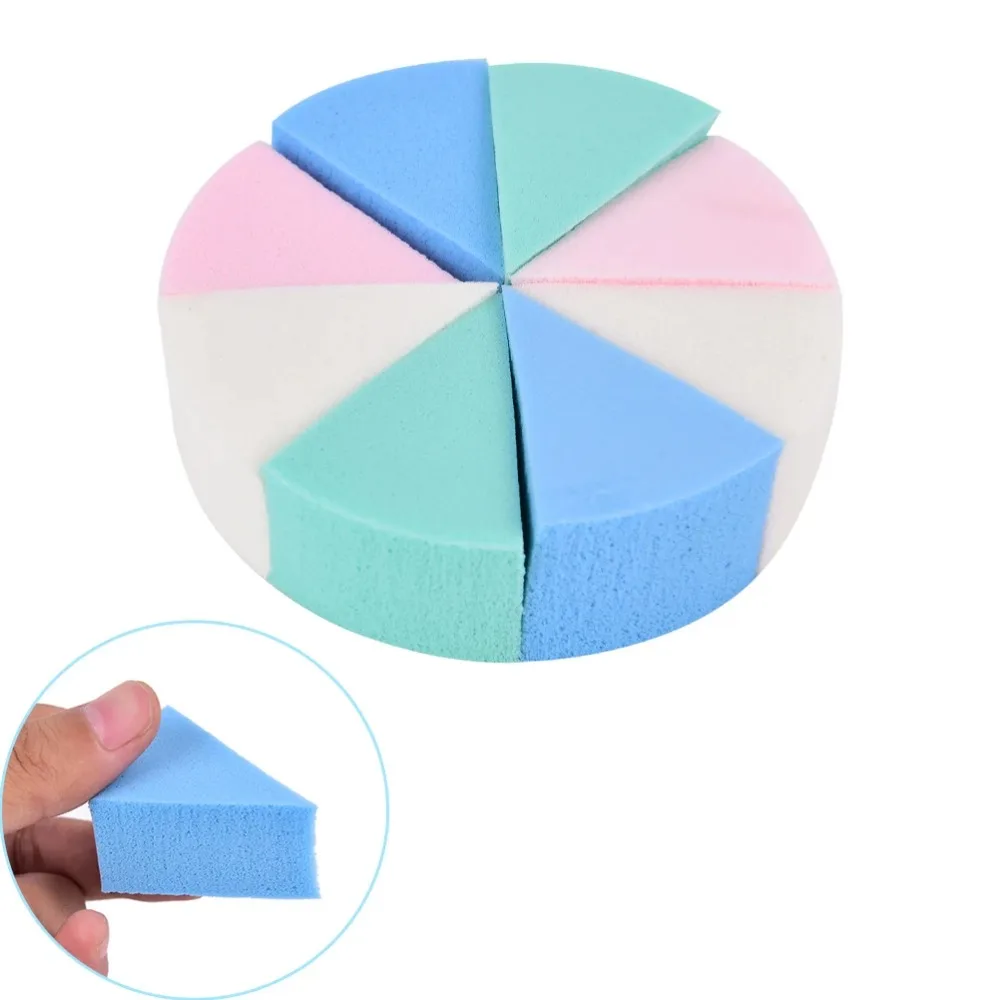 Triangle Shaped Make Up Sponges 8Pcs Wash Face Makeup Soft Magic Face Cleaning Cosmetic Puff Cleansing Candy Color Make up Tools