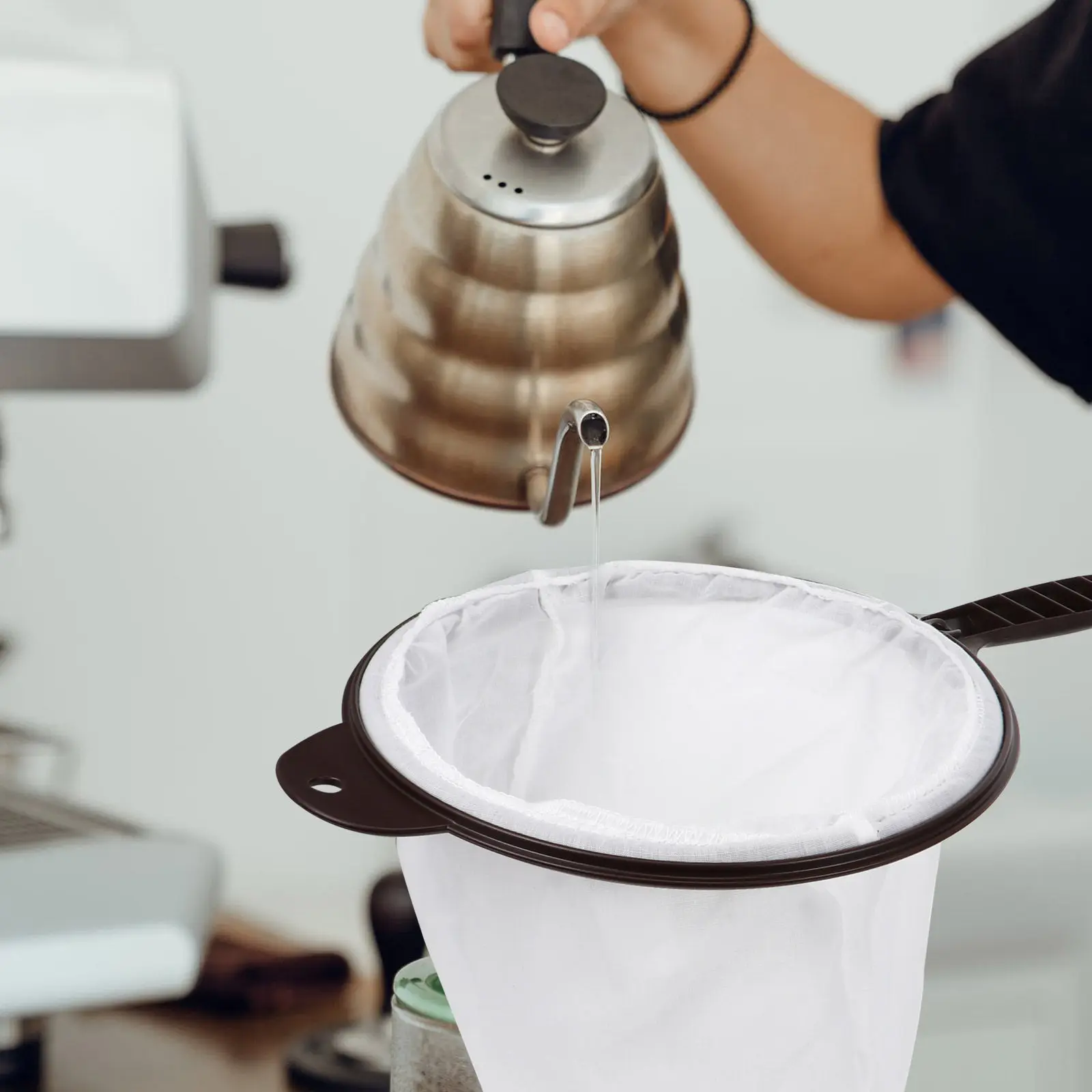 1Pcs High Performance Tea Straining Bag Reusable Corrosion Resistant Plastic Ring for Coffee Tea Smoothies Vegan Milk Filtration