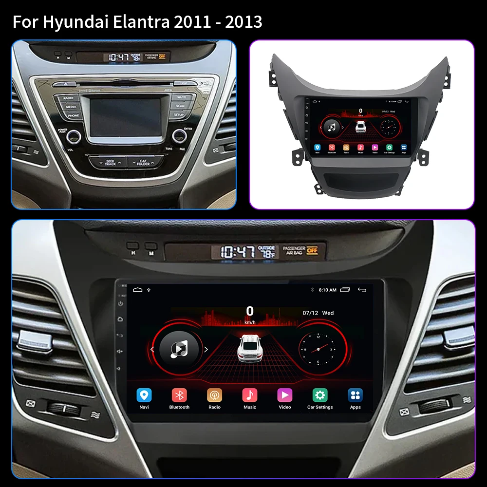 Android Auto For Hyundai Elantra Avante I35 2011-2016 Car Multimedia Player GPS Navigaion 4G CarPlay DVD Stereo 2 din Head Unit