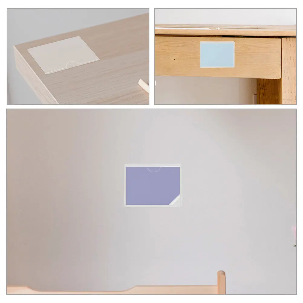 

12Pcs Self-Adhesive Index Card Pockets Transparent Plastic Card Holders for Warehouse Labeling Shipping Boxes Desktop Organizers