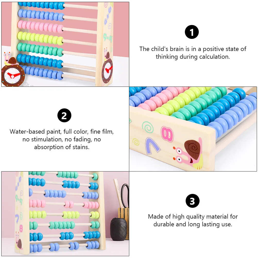

1pc Wooden Abacus Frame Double-Sided Math Learning Tool For Kids Arithmetic Drawing Board Educational Toddler Calculation