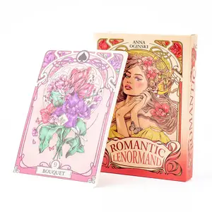 Romantic Lenormand Oracle Cards 37   Deck 10.2x7.2cm English Vision Art Nouveau Floral Motifs for Party Board Playing Games