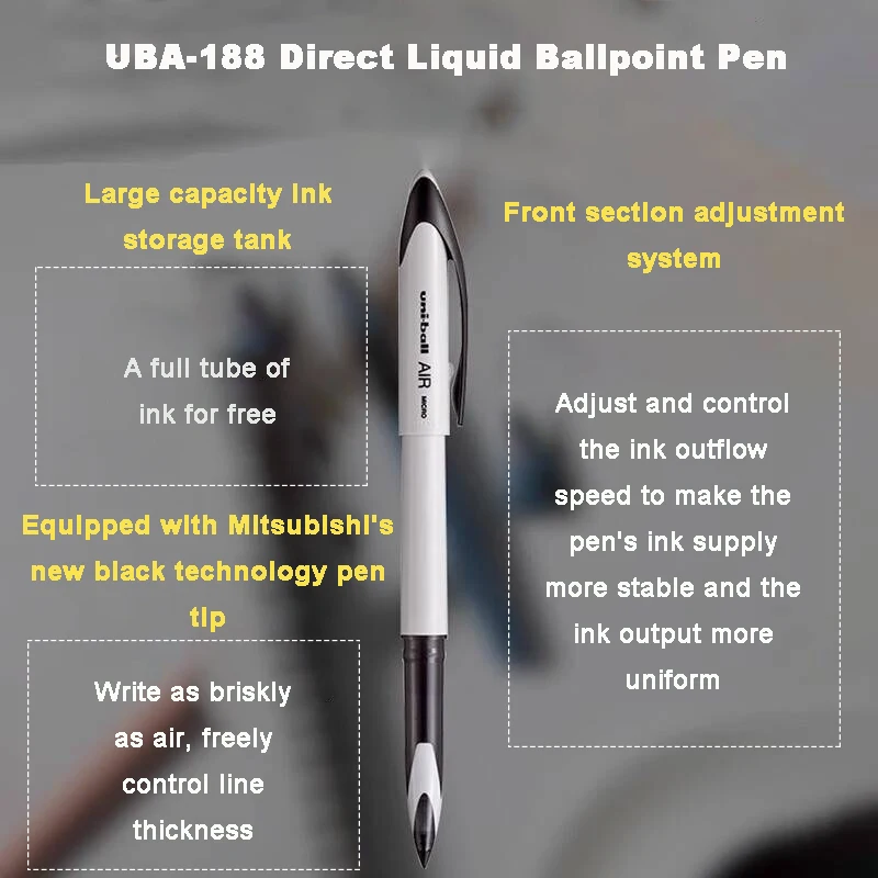 Imagem -02 - Uniball Pincel Caligrafia Avançado Controle de Tinta Livre Caneta Gel Uba 188 Canetas de Sinal Aéreo para Escrita Rápida Caligrafia Prática de Rascunho