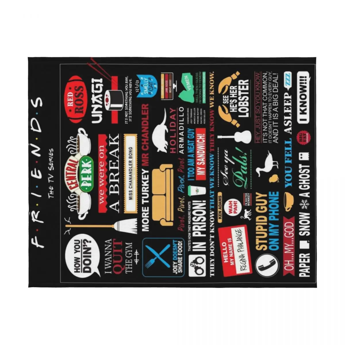 Friends quotes Throw Blanket for winter bed plaid Comforter Luxury Thicken Blankets